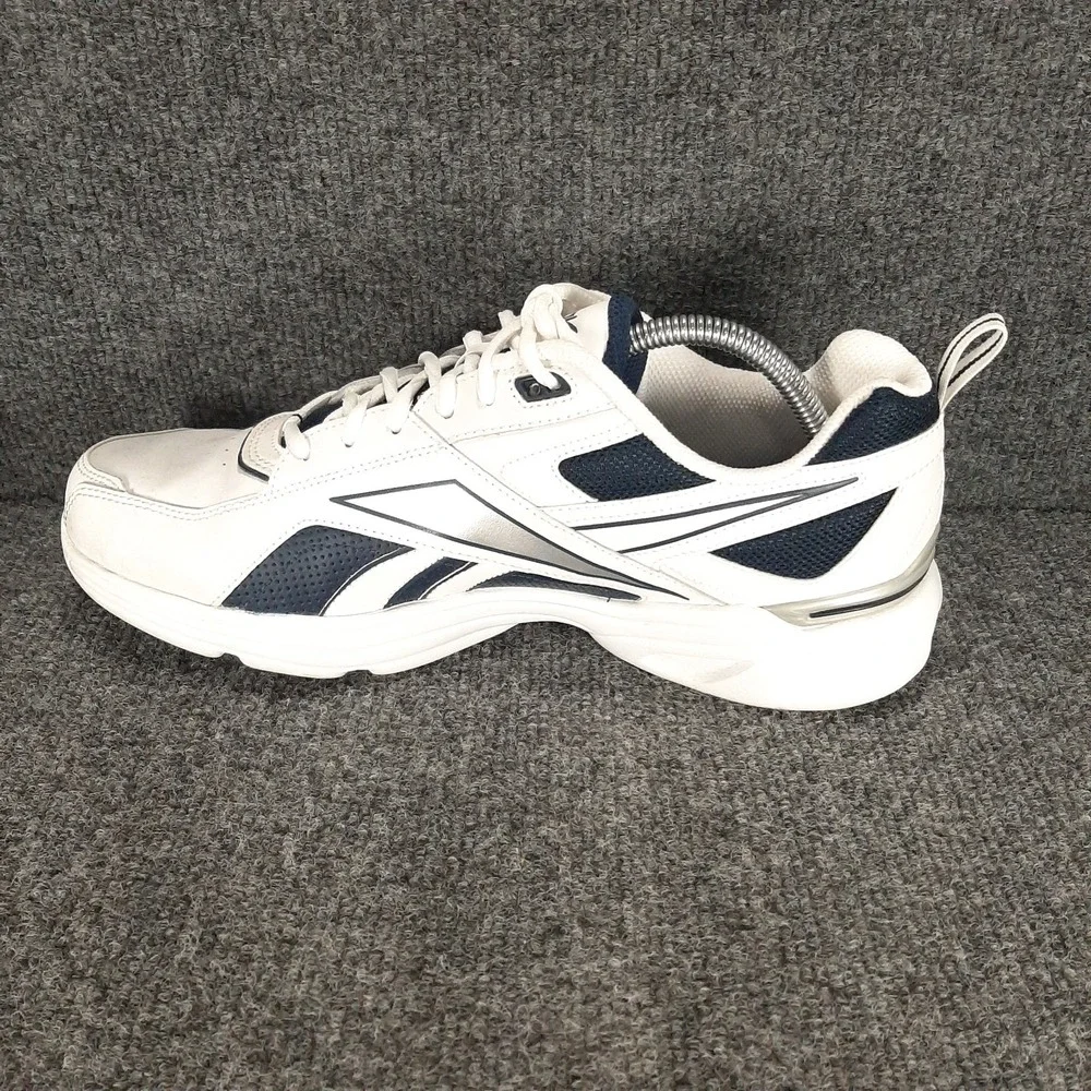 Reebok RB805 Royal Trainer Men's 10 White Navy Silver Cross Training Shoes